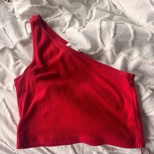 TopShop One-Shoulder Ribbed Top